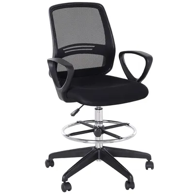Mid-back Mesh Drafting Chair With Footrest