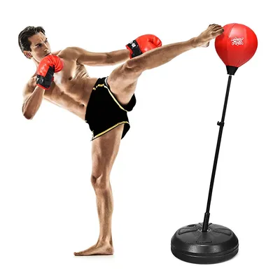 Boxing Punching Bag W/height Adjustable Stand Boxing Gloves