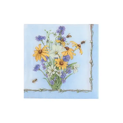 20 Pack Luncheon 3 Ply Napkin Daisies & Bees - Set Of 6