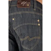 Men's Relaxed Straight Coating Raw Indigo Premium Denim Signature 5 Pocket Jeans