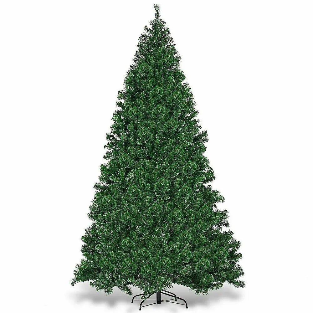 Costway 9ft Pre-lit Pvc Artificial Christmas Tree Hinged W/ 700 Led Lights  & Stand Green