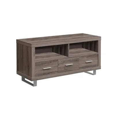 Tv Stand - 48" L / Dark Taupe With 3 Drawers
