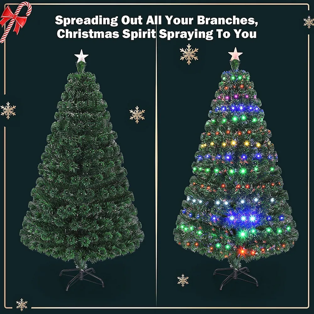 The FunkyFir Tree | 63 Pre-Lit LED Felt Christmas Tree Wall Hanger (Includes Ornaments!)