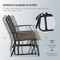 Outdoor Glider Loveseat, Porch Rocker, Rattan Patio Chair