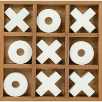 10" Large Elegant Premium Wooden Tic Tac Toe Board Game For Adults & Kids | Wooden Puzzle Game | Coffee Table Wooden Decor & Games | Lightweight