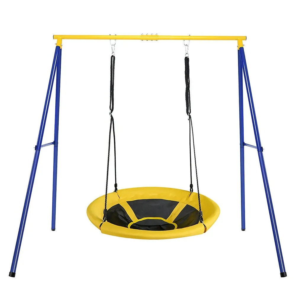 440lbs Heavy Duty A-Frame Metal Swing Stand with Saucer Swing
