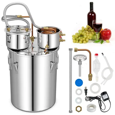 Alcohol Still 10gal Stainless Steel Alcohol Distiller Copper Tube W/thermometer