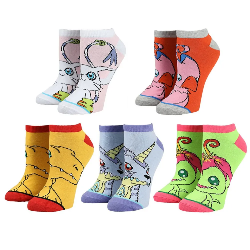 Bioworld Digimon Characters Juniors Ankle Socks 5 Pack