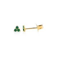 Trio Emerald Earrings In 10kt Yellow Gold