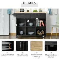 Rolling Kitchen Island Cart With Towel Rack