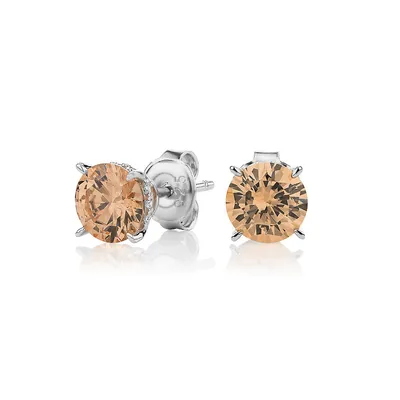 Round Brilliant Stud Earrings With 2.18 Carats* Of Signature simulant diamonds In Sterling Silver