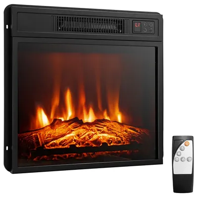 18'' Electric Fireplace Inserts & Freestanding Adjustable Heater Log Flame 1400w