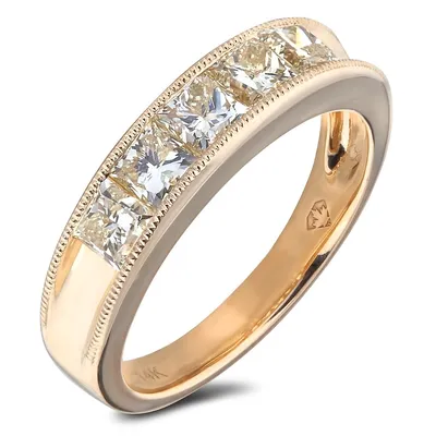 14k Yellow Gold 1.40 Cttw Canadian Diamond Anniversary Ring