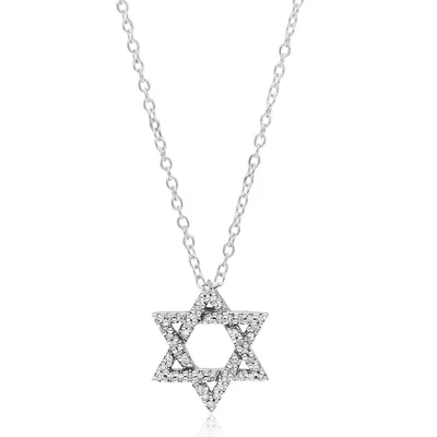 10kt 18" Diamond Star Of David Necklace