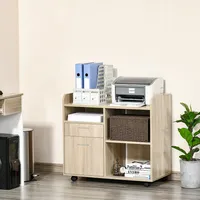 Mobile Printer Stand File Cabinet With Adjustable Shelf
