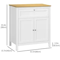 Sideboard Buffet Cabinet With Drawer Double Door Cupboard