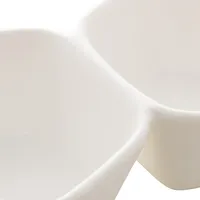 Matt Collection Snack Dish With Divided Porcelain Compartments And Bamboo Handle 36x13x5cm