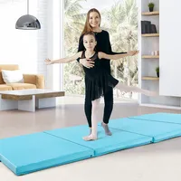 10' X 4' X 2" 4-panel Folding Exercise Mat With Carrying Handles For Gym Yoga