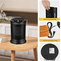 Portable Space Heater With 135°oscillation, 1500w/900w Electric Fan Heater With 3-level Control, Overheat And Tip-over Protection