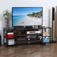 Industrial Tv Stand For Tvs Up To 60" With Storage Shelf