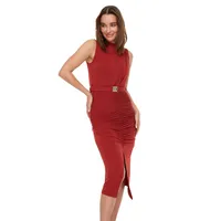 Woman Midi Bodycone Fitted Knit Dresses