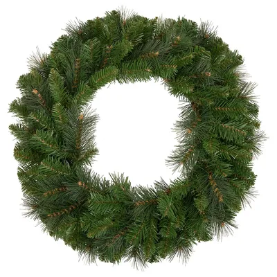Mixed Beaver Pine Artificial Christmas Wreath, 24-inch, Unlit