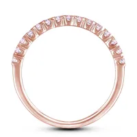 10k Rose Gold 0.30 Cttw Pink Sapphire Stackable Ring Band
