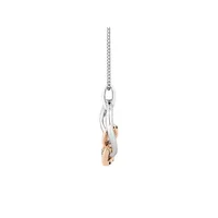 Small Knots Pendant With 0.13 Carat Tw Of Diamonds In Sterling Silver & 10kt Rose Gold