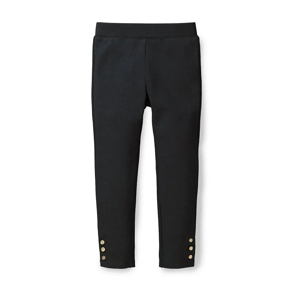 Hope and Henry Girls Button Cuff Ponte Pant