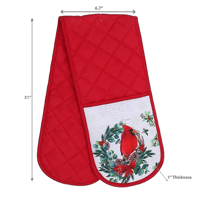 Double Oven Mitt - Red Robins