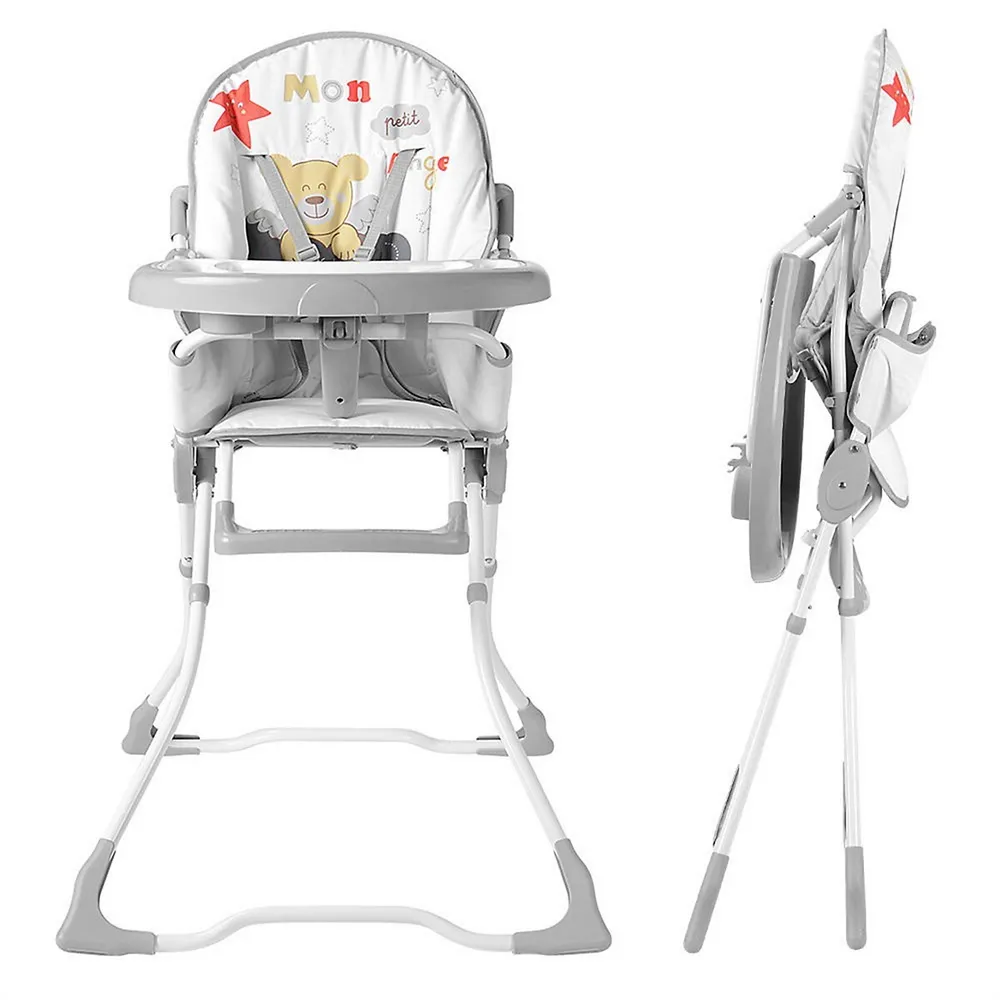 Baby High Chair Simple Fold with 5 Point Safety Belt Removable Tray  Adjustable Height- LIVINGbasics®
