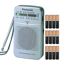 Rf-p50d Portable Fm/am Radio + 6x Panasonic Alkaline 2 "aa" Batteries