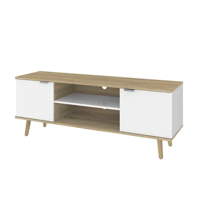 Procyon 56w Tv Stand For 55 Inch Tv In Modern Oak & White Uv