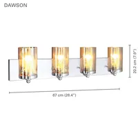 4 Head Vanity Light, 26.4'' Width, From The Dawson Collection, Chrome Finish