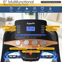 Costway 3.75hp Electric Folding Treadmill W/auto Incline 12 Program App Control