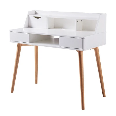 Wooden Writing Study Table Desk With Storage Drawer White