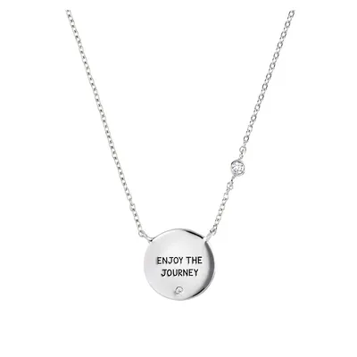 Sterling Silver 18" Enjoy The Journey Pendant Silver Necklace