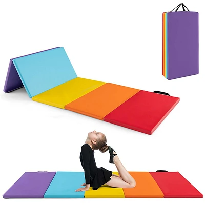 5-panel Folding Gymnastics Thick Mat 6.6' X 2.5' Tumbling Mat For Kids