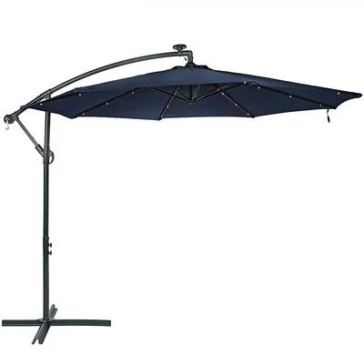 10' Offset Solar Patio Umbrella With Cantilever