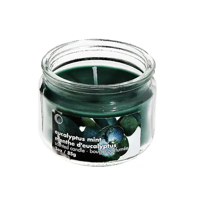 3 Oz Scented Glass Jar With Lid (eucalyptus Mint) - Set Of 4