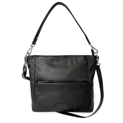 Onyx Leather Hobo Bag