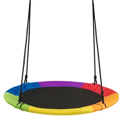 40'' Flying Saucer Tree Swing 900d Round Swing W/ Multi-ply Rope Colorful