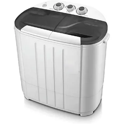 Intexca Portable Compact Twin Tub Capacity Washer And Spin Dryer Black