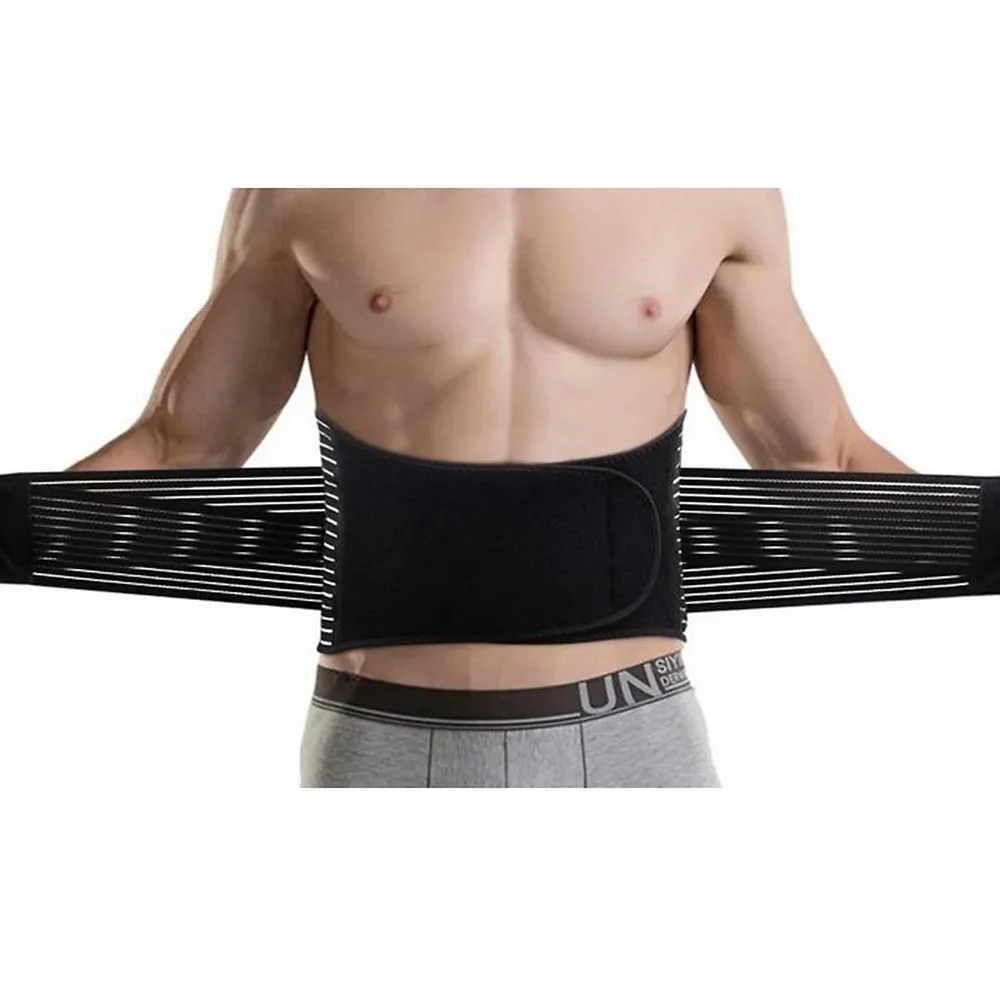 New Neoprene Double Pull Lumbar Lower Back Support Belt Brace Pain Relief