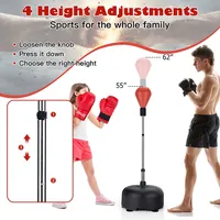 Freestanding Punching Bag With Stand Boxing Gloves For Adult Kids Adjustable