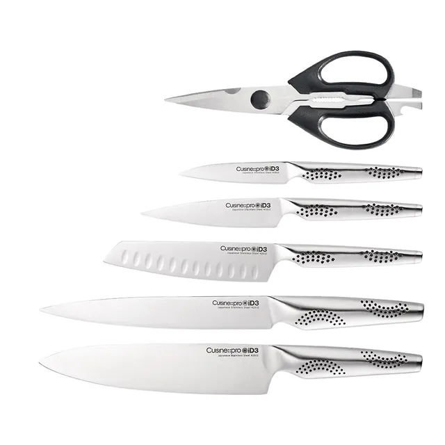 Cuisine::pro iD3 BLACK SAMURAI 7-Piece Stainless Steel Knife Set