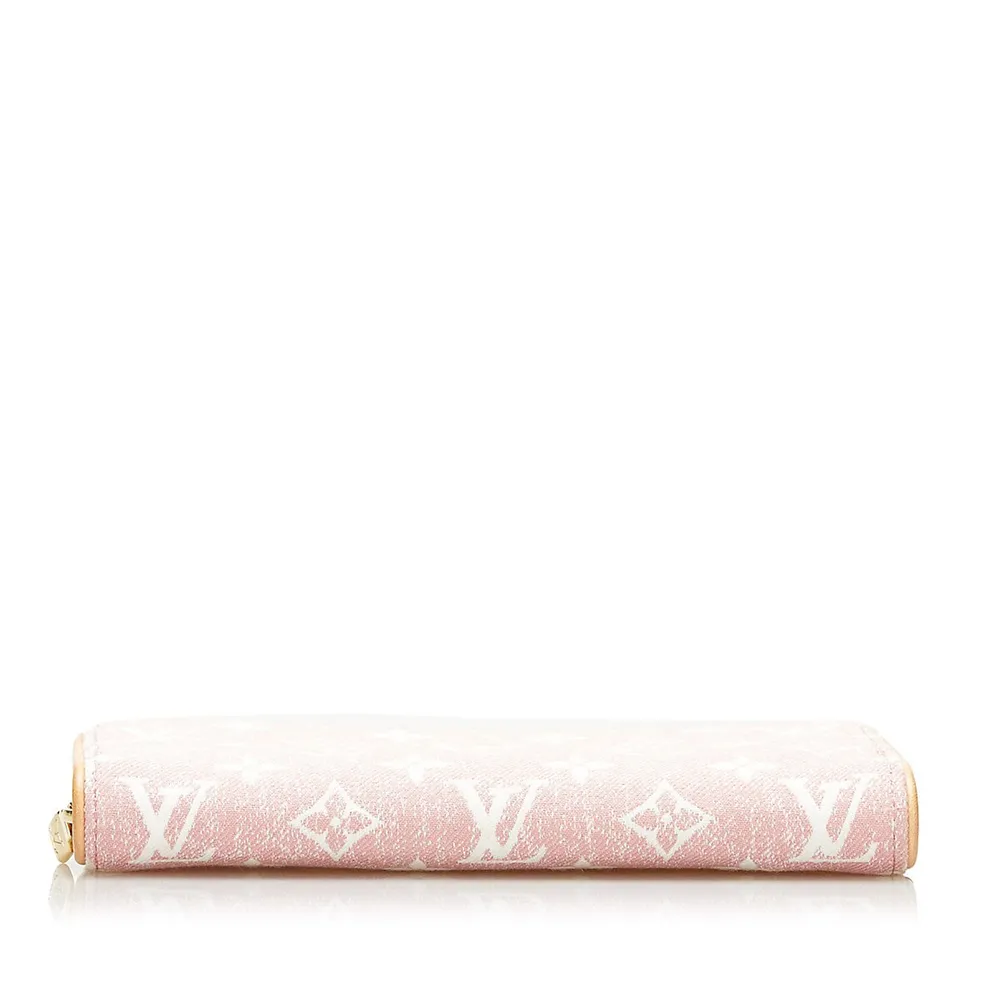 Louis Vuitton Zippy Wallet Denim Jacquard Pink in Denim/Calfskin