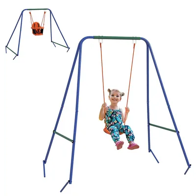 2 In 1 Toddler Swing Set With Safety Harness For Baby, Kids