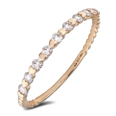 10k Yellow Gold 0.17 Cttw Diamond Stackable Ring