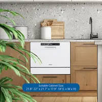 Compact Countertop Dishwasher 6 Place Settings W/ 5 Washing Programs & 24h Timer
